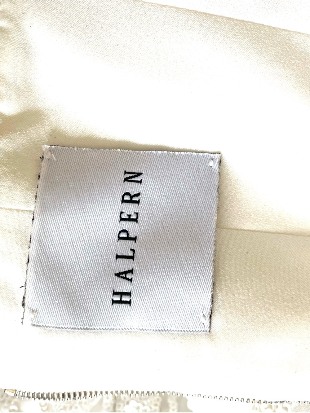 Halpern White Strapless Midi Dress with sequin waves, size XS / EU 34 - Picture 5 of 7